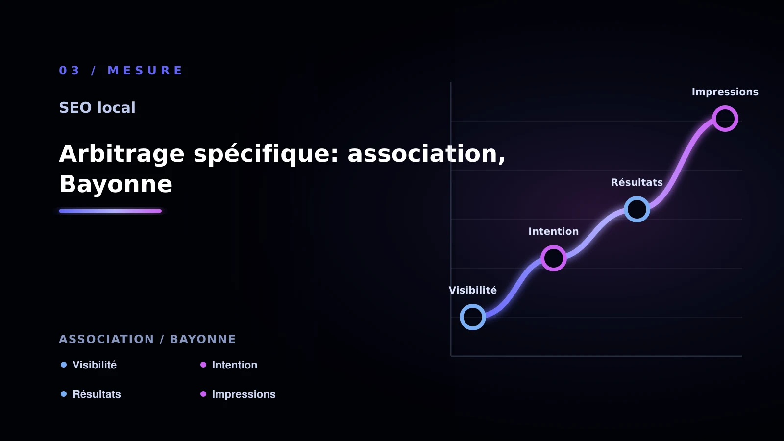 Illustration de arbitrage spécifique: association, bayonne pour SEO local à Bayonne: analyser les pages locales: association