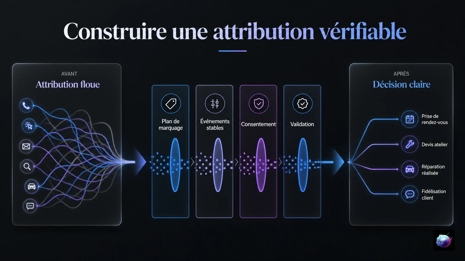 Transformation d’une attribution floue en décision vérifiable grâce au plan de marquage