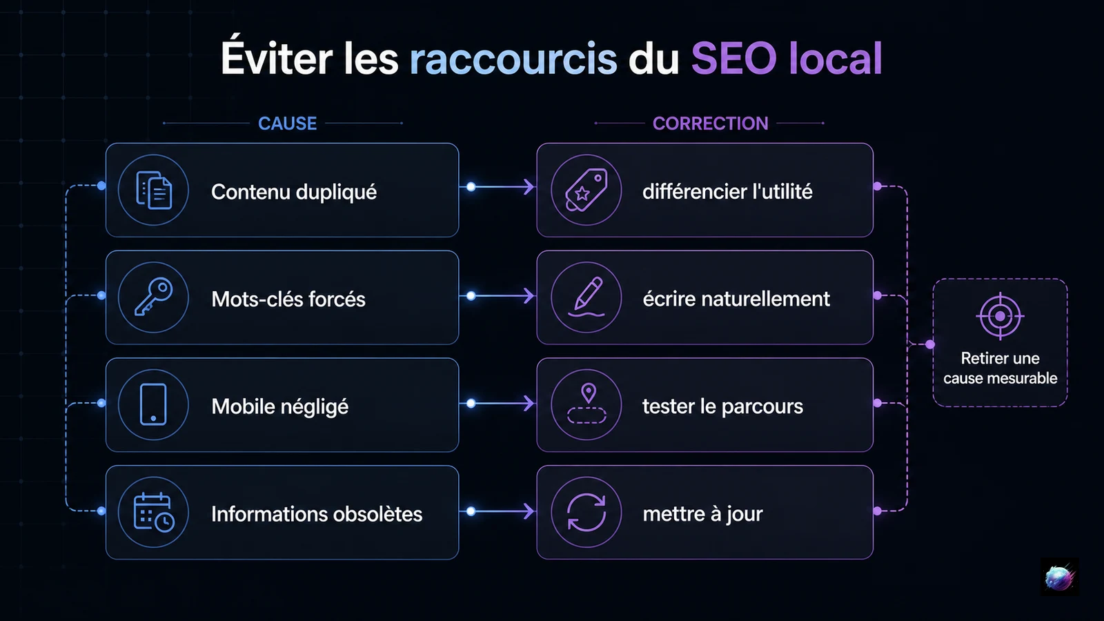 Erreurs fréquentes et corrections du SEO local