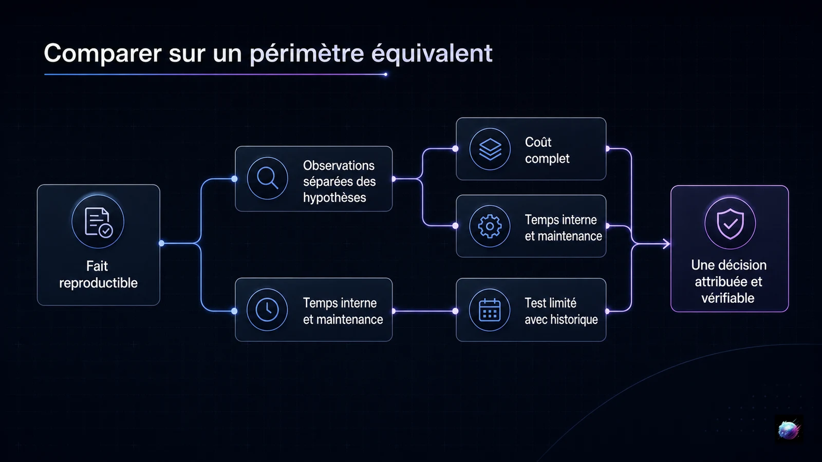 Arbre de comparaison des coûts, preuves et tests d'une migration e-commerce
