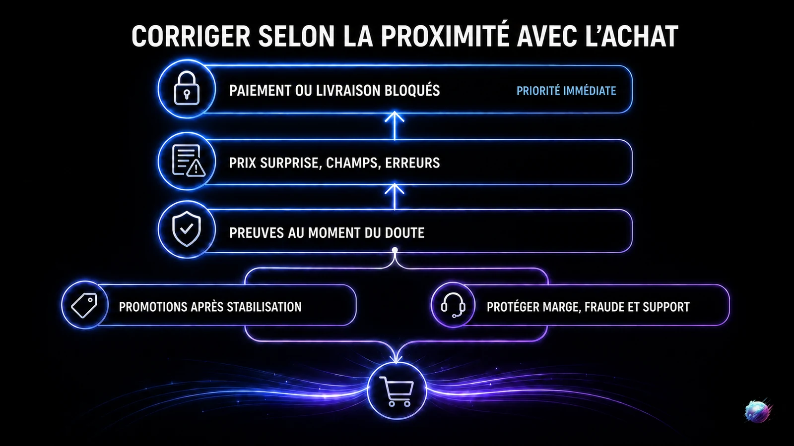 Arbre de priorité des corrections selon leur proximité avec l’achat